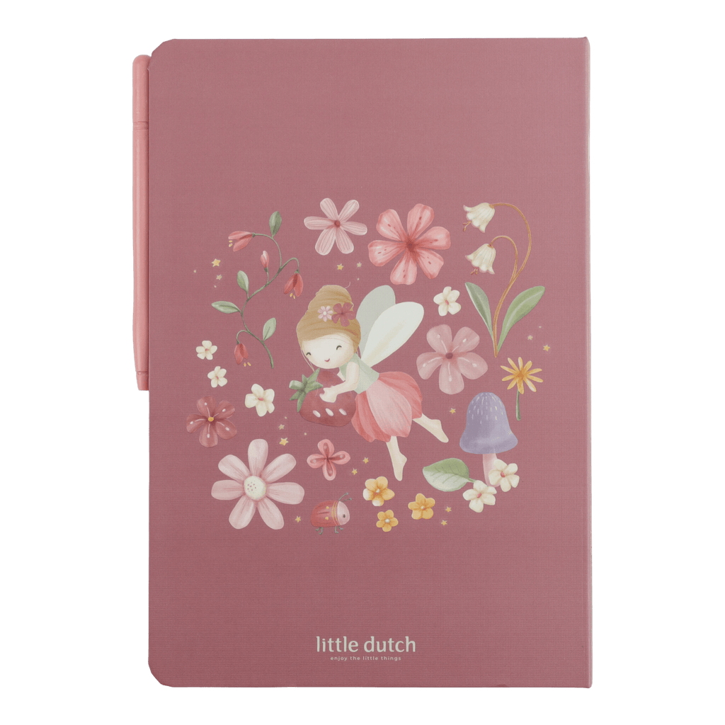 Little Dutch tekentablet Fairy Garden roze, gesloten map met bloemenprint