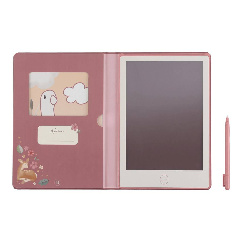 Little Dutch tekentablet Fairy Garden roze, open map met tekenscherm en stylus