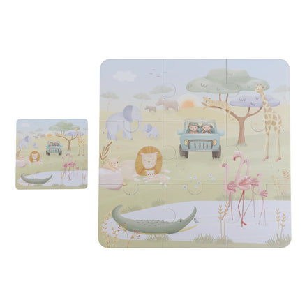 Little Dutch Vloerpuzzel 6 Safari Friends, puzzelset met verpakking