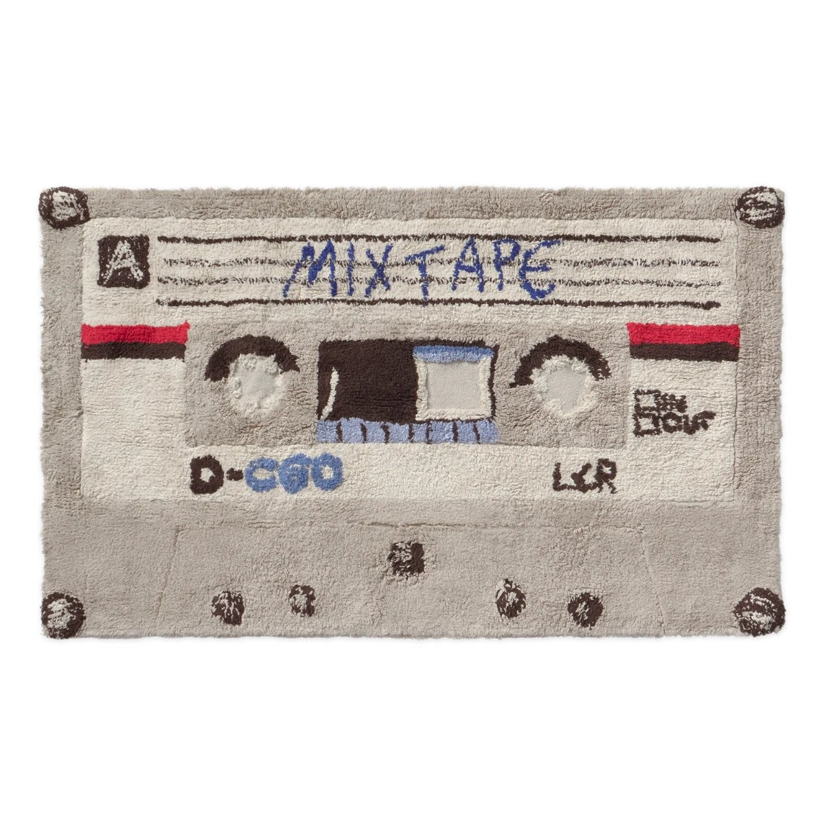 Lorena Canals wasbaar tapijt Cassette in de vorm van een muziekcassette