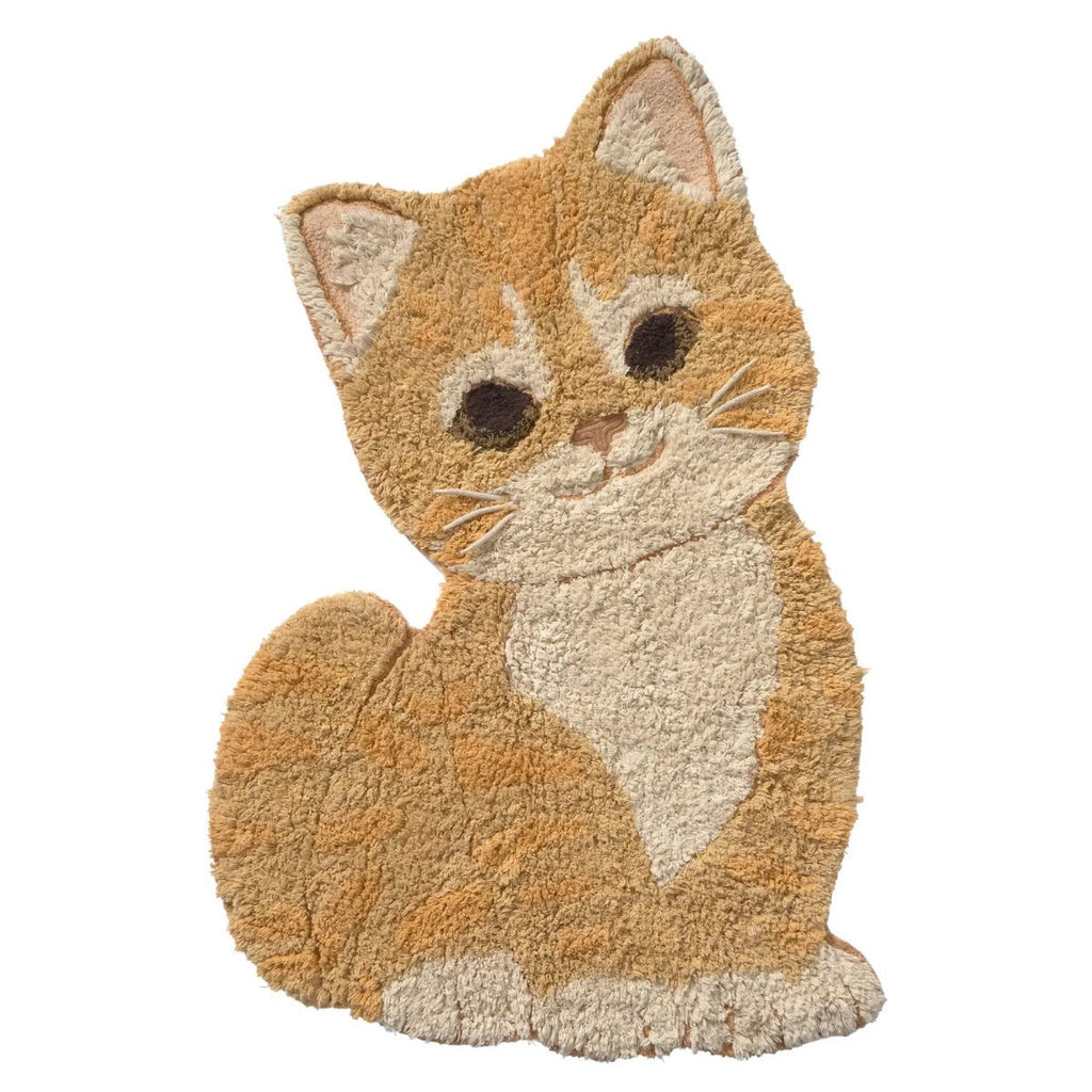 Lorena Canals wasbaar tapijt Ginger the Cat in oranje tinten