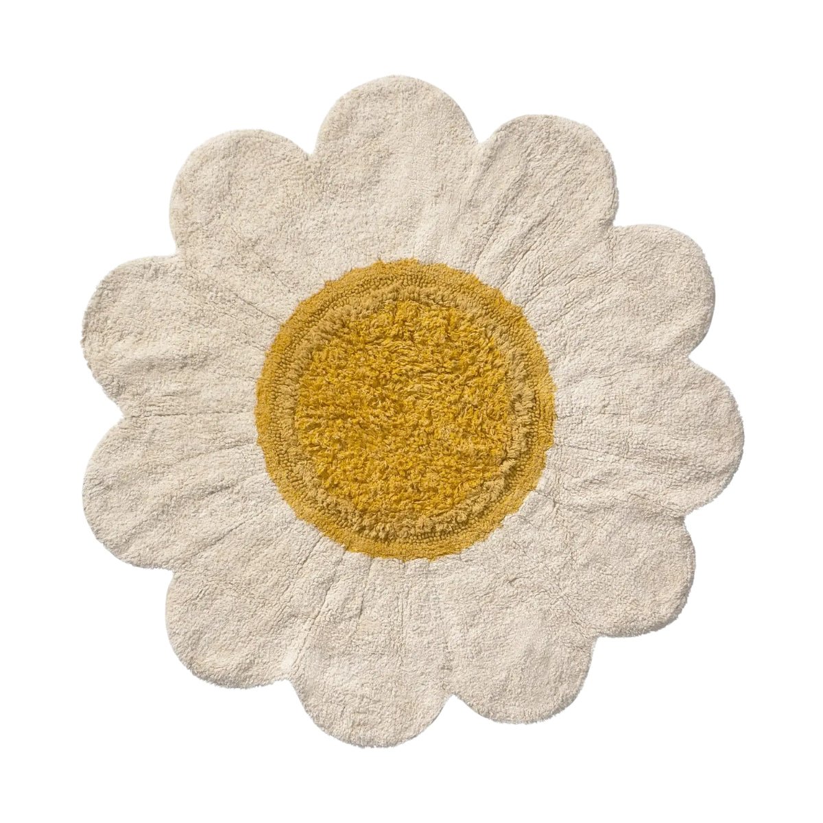 Lorena Canals wasbaar tapijt White Daisy met witte bloemblaadjes