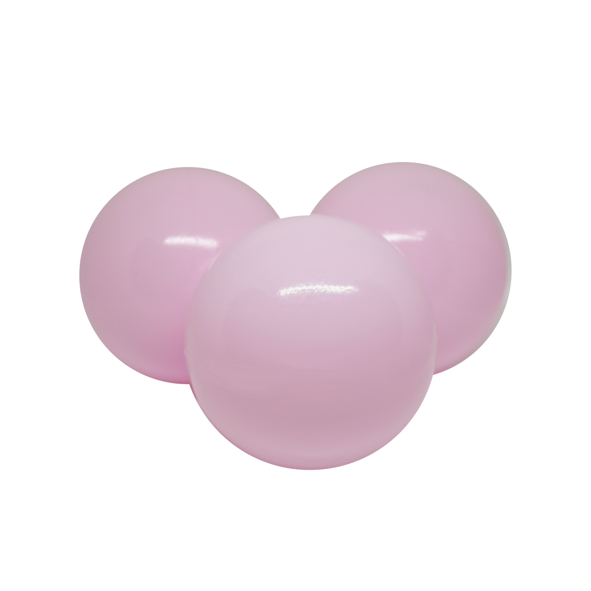 Moje set ballen baby roos voor het ballenbad, op witte achtergrond
