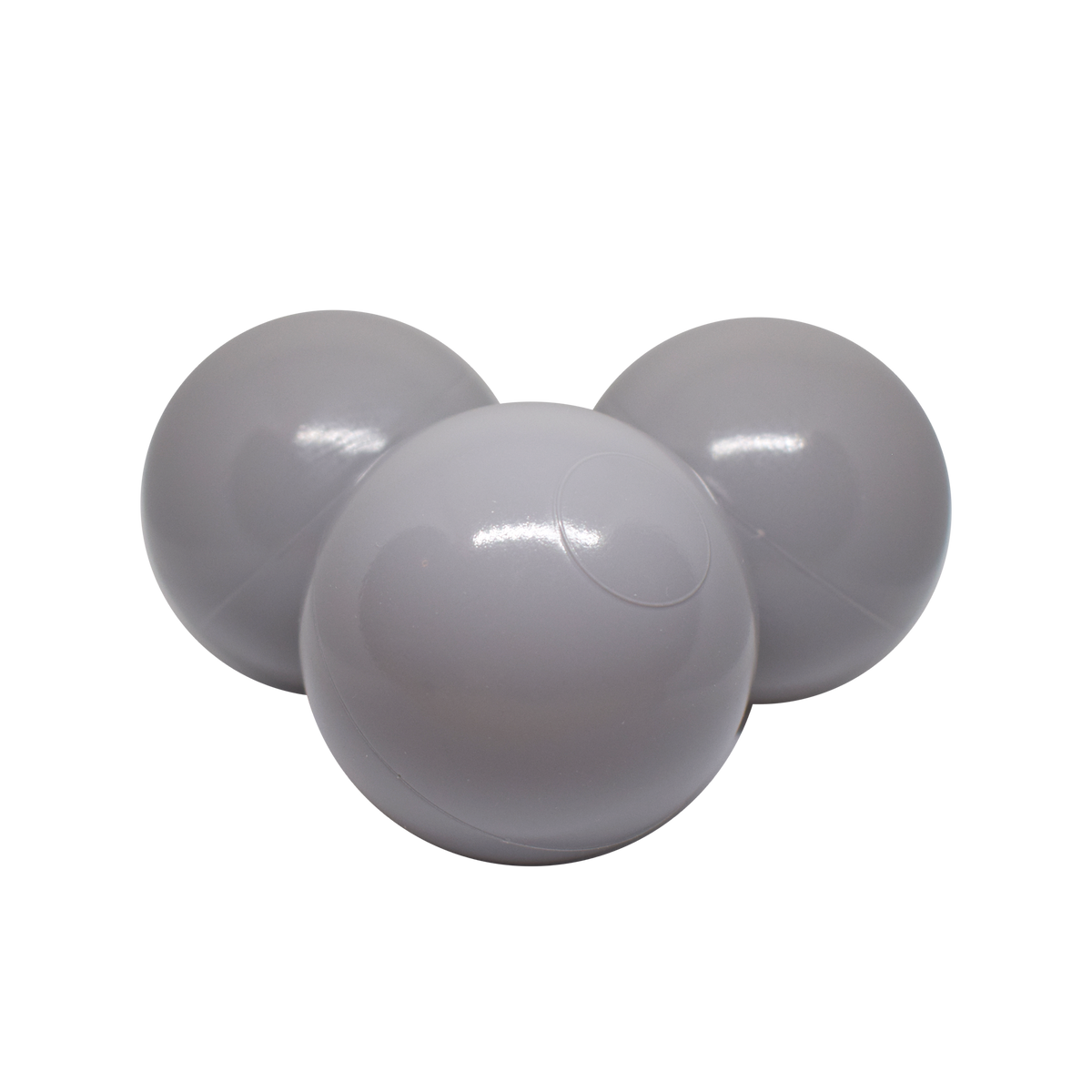 Moje set ballen grijs voor het ballenbad, op witte achtergrond