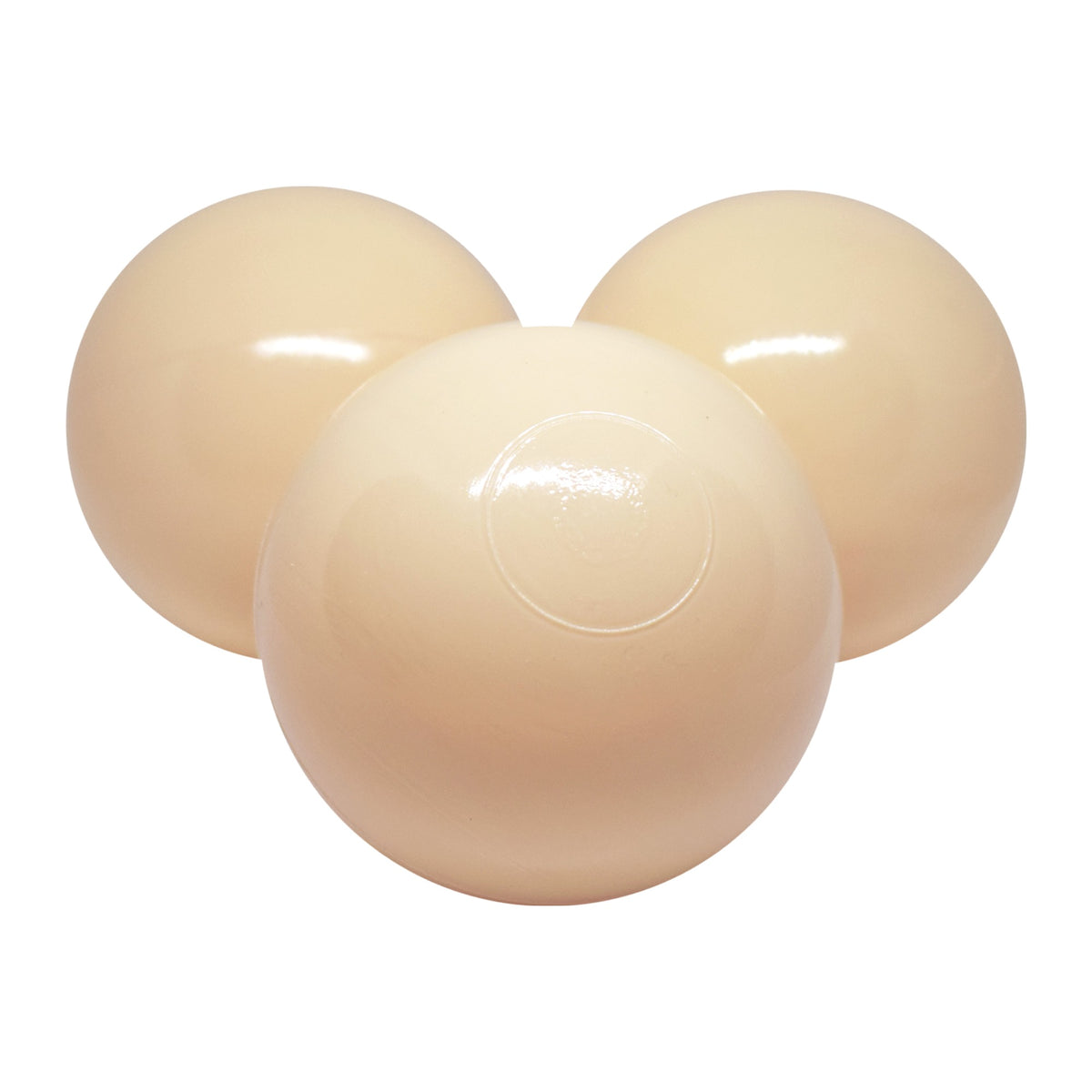 Moje set witte ballen voor het ballenbad, op witte achtergrond