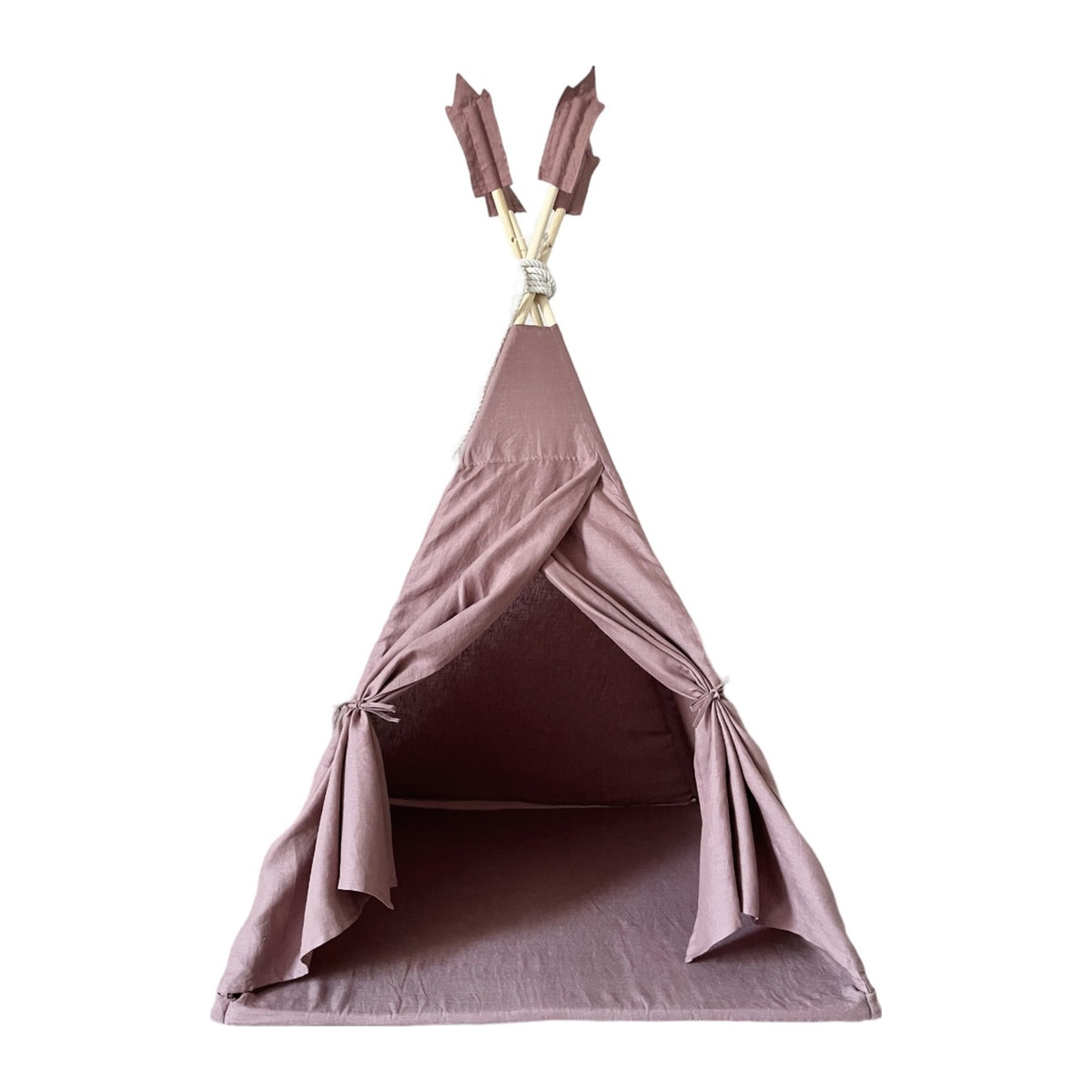 Moje Tipi Tent Linnen marsala, vooraanzicht op witte achtergrond