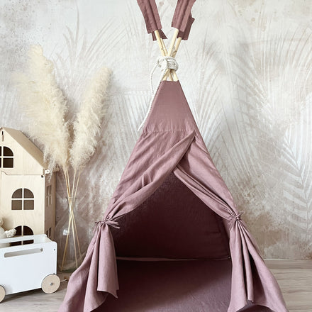 Moje Tipi Tent Linnen marsala, sfeerbeeld 2 in de kinderkamer