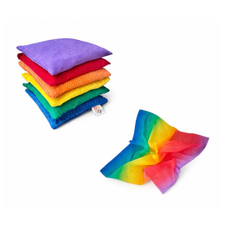 Pit & Play Pittenzakjes Set 6 Regenboog met gratis speeldoek