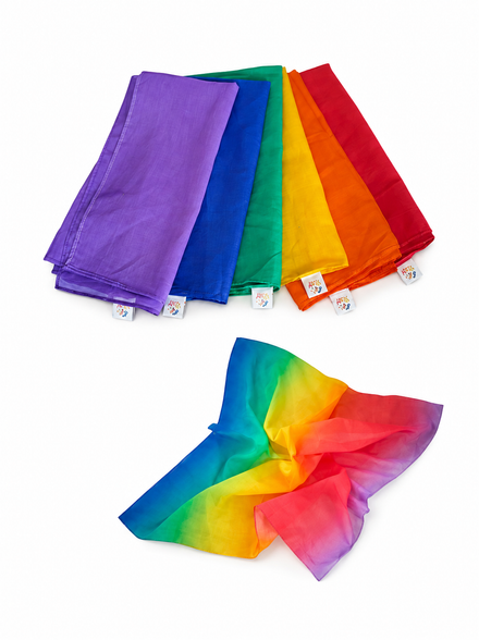 Pit & Play set 6 speeldoeken regenboog met gratis grote speeldoek