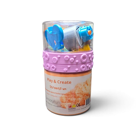 SensoryFun Speelzandset Play & Create StreetFun in pot