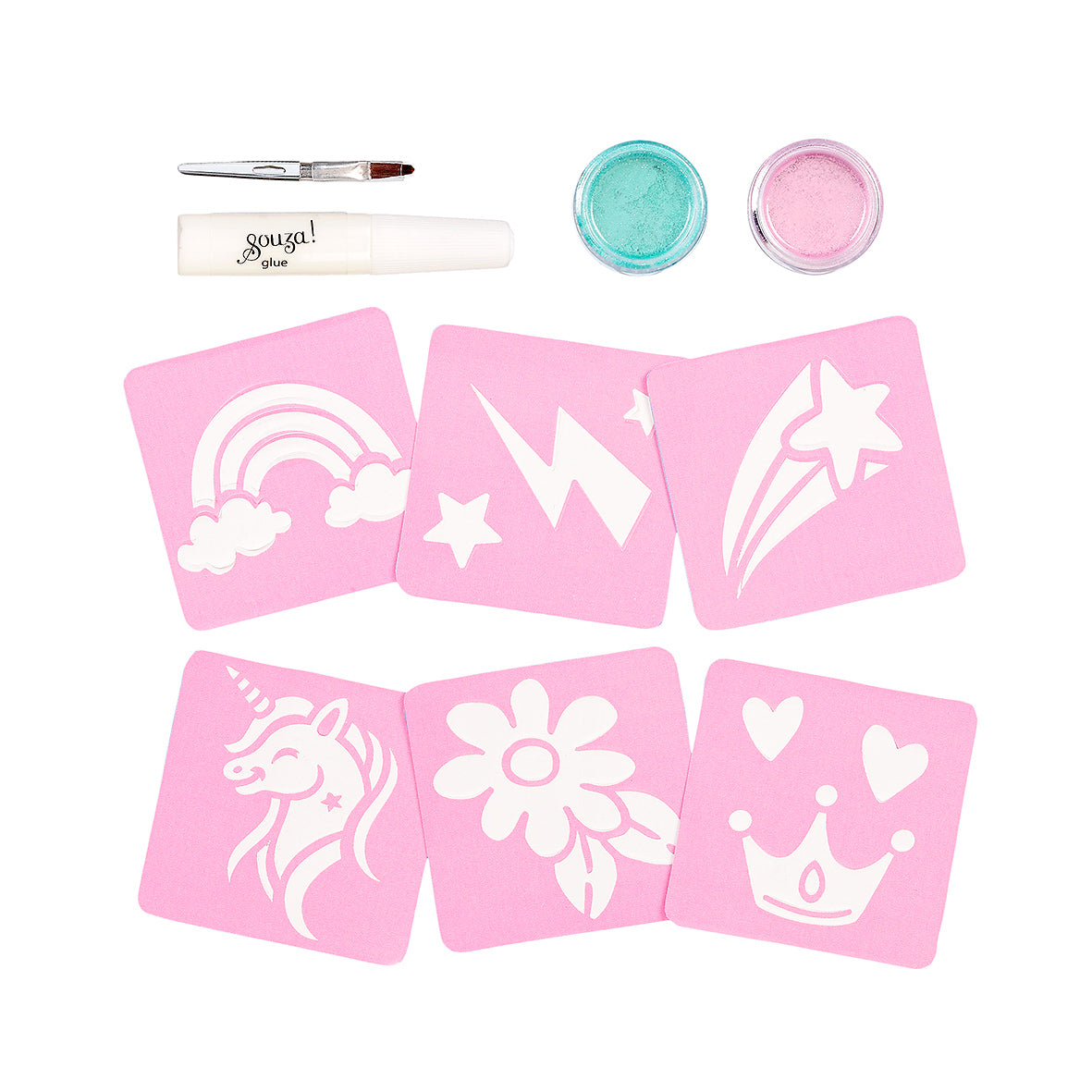 Souza glitter tattoo set Eenhoorn met glinsterende eenhoorns op waterbasis