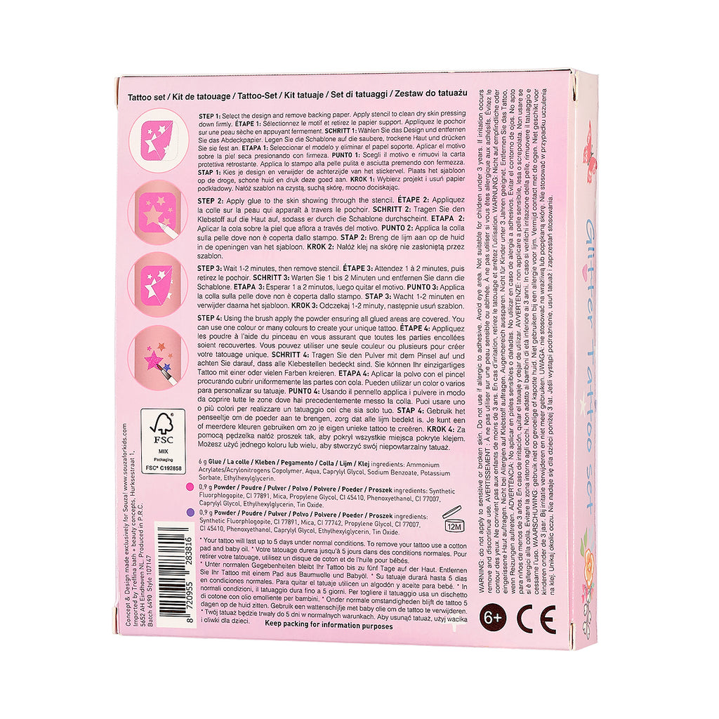 Souza Glitter tattoo set Prinses sprankelende tattoos voor arm en gezicht