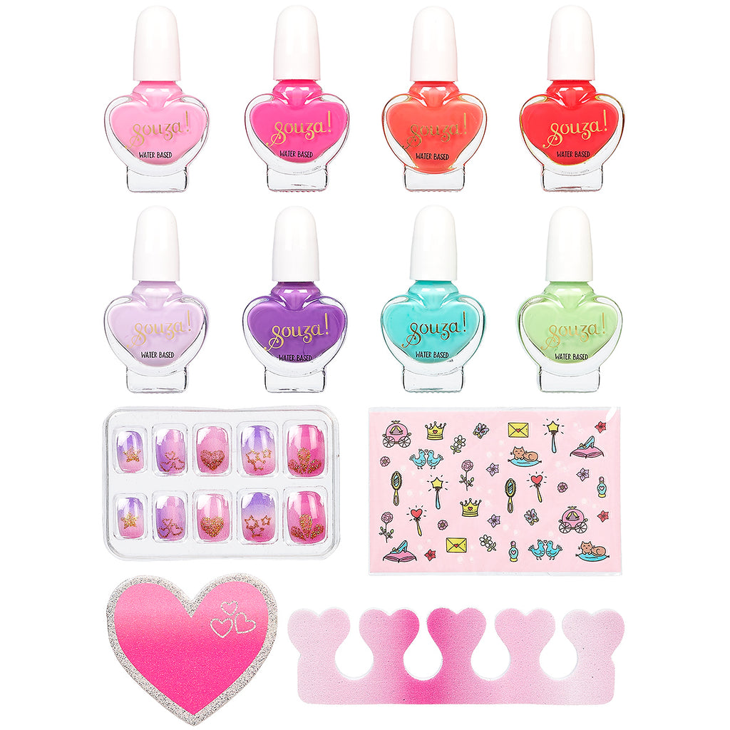 Souza Prinses nagelset inhoud met plaknageltjes en stickers