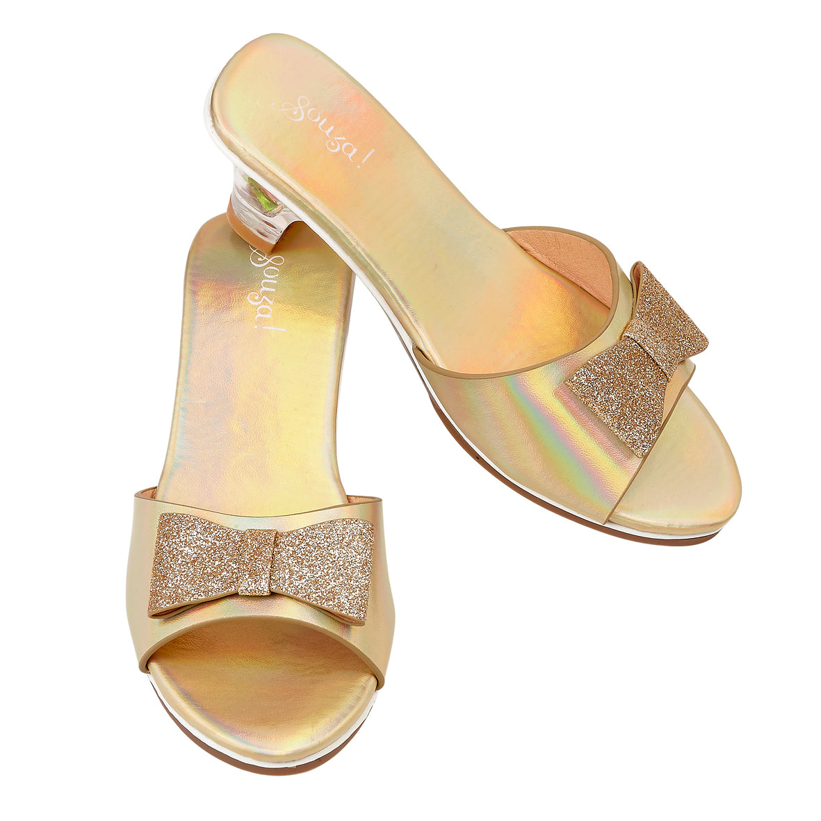 Souza Slipper Hak Emmeline in gold metallic maat 30/31, verkleedslippers met hakje voor kinderen