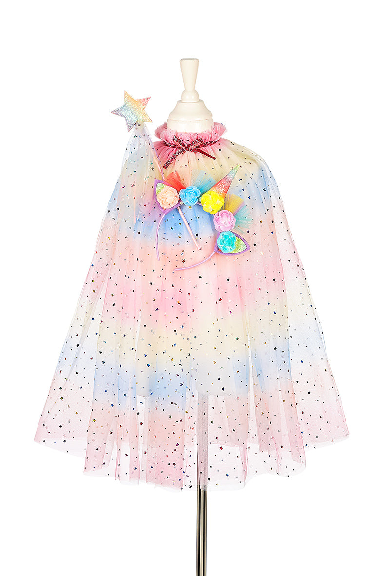 Souza unicorn cape met tiara en toverstaf verkleedset maat 3-4 jaar