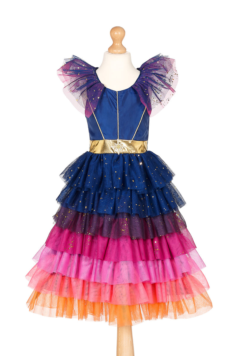 Souza Verkleedjurk Dawn Kleurrijke Laagjes, jurk met laagjes in blauw, paars, roze en oranje