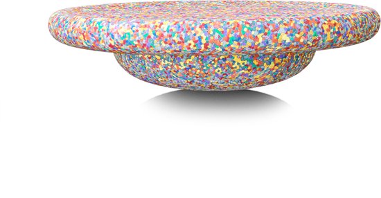 Stapelstein Balance Board Super Confetti, gebogen bord met confettipatroon in zijaanzicht
