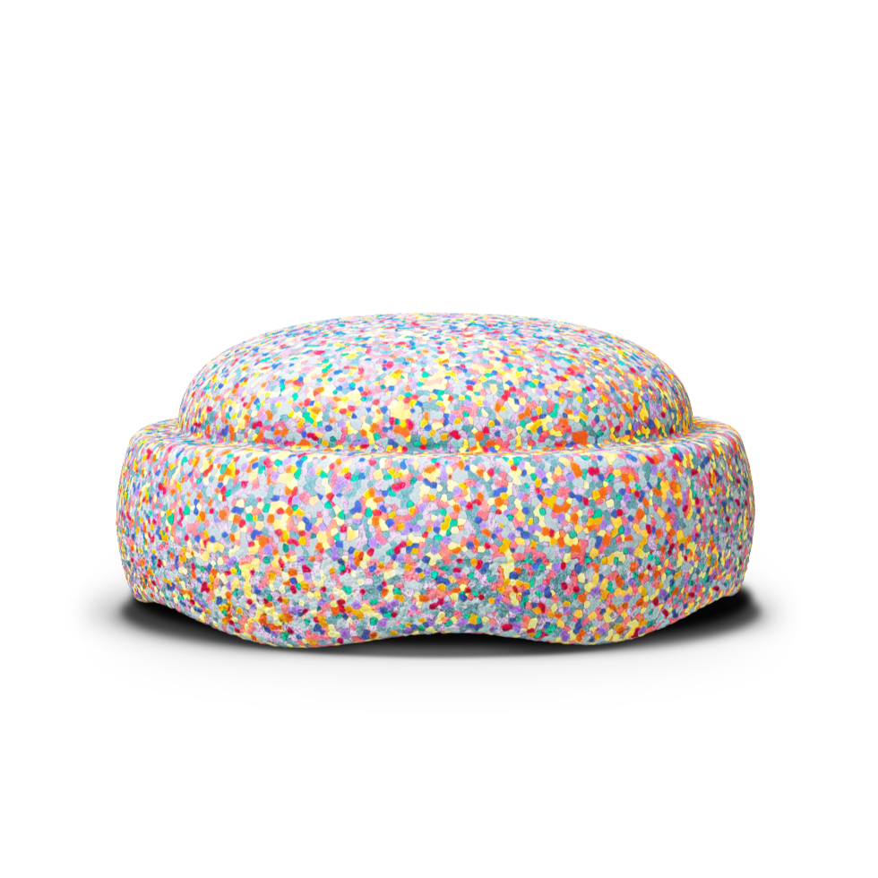 Stapelstein Steen Super Confetti met kleurrijk confetti-patroon, vooraanzicht