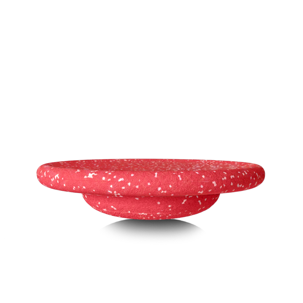 Stapelstein Winter Special Balance Board Red & Rose, rood gespikkeld bord in zijaanzicht
