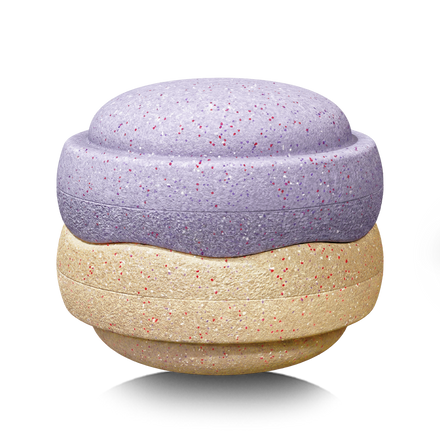 Stapelstein Winter Special Grow Duo Violet en Sand, twee XL stenen op elkaar gestapeld
