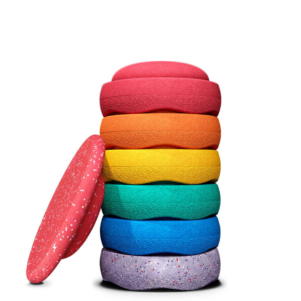 Stapelstein® Winter Special Rainbow Set Classic | 6 Stenen + Balance Board