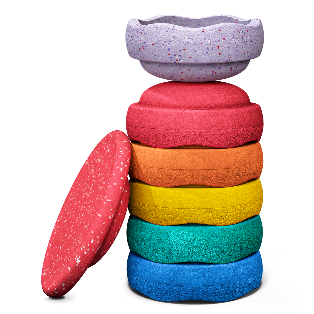 Stapelstein® Winter Special Rainbow Set Classic | 6 Stenen + Balance Board
