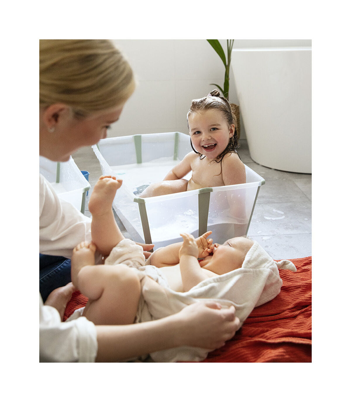 Stokke Flexi Bath XL + Badinzet Bundle White, XL-badje en badinzet samen