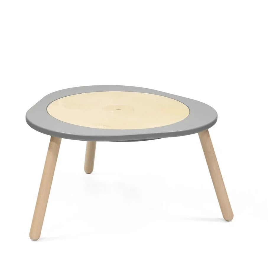 Stokke MuTable speeltafel V2 Storm Grey, in de lage stand