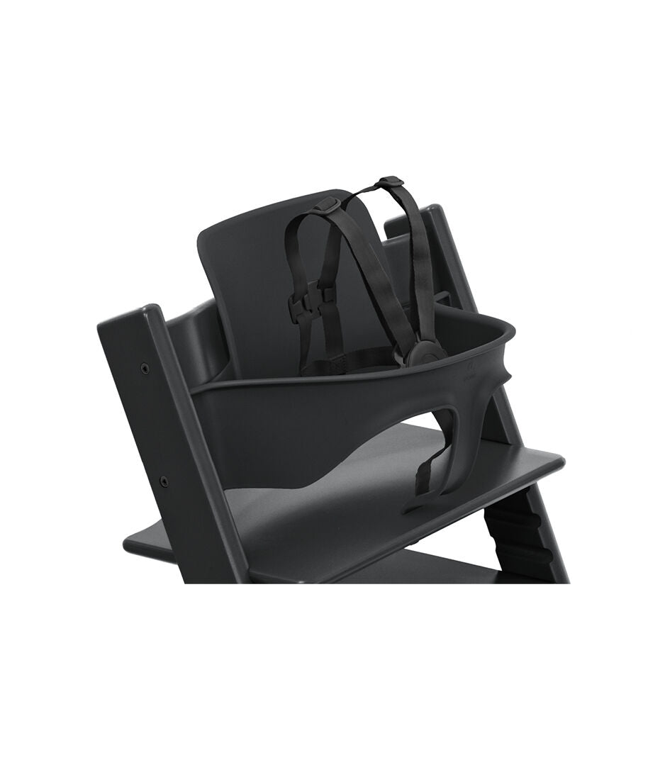 Stokke Tripp Trapp Harnas V2 Zwart, vijfpuntsgordel uitgevouwen