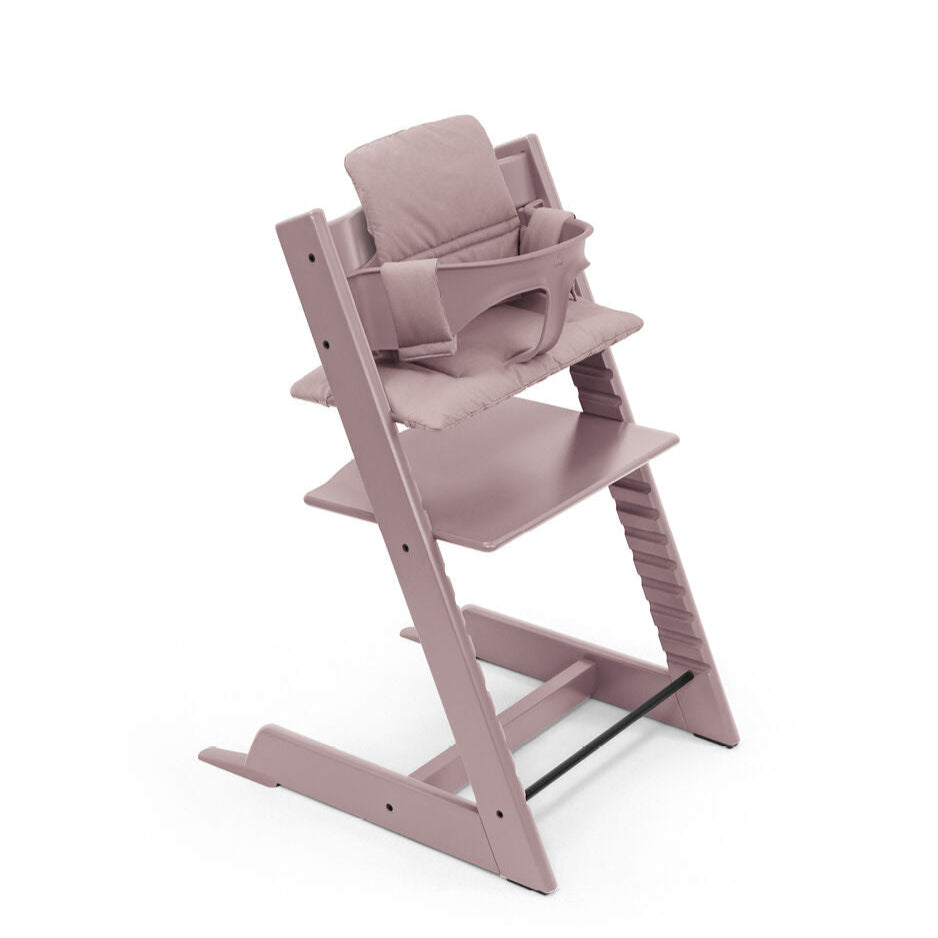 Stokke Tripp Trapp Heather Mauve, grijspaarse kinderstoel vooraanzicht