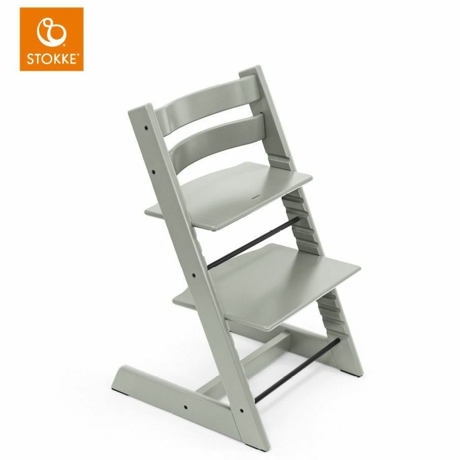 Stokke Tripp Trapp Glacier Green, grijsgroene kinderstoel vooraanzicht