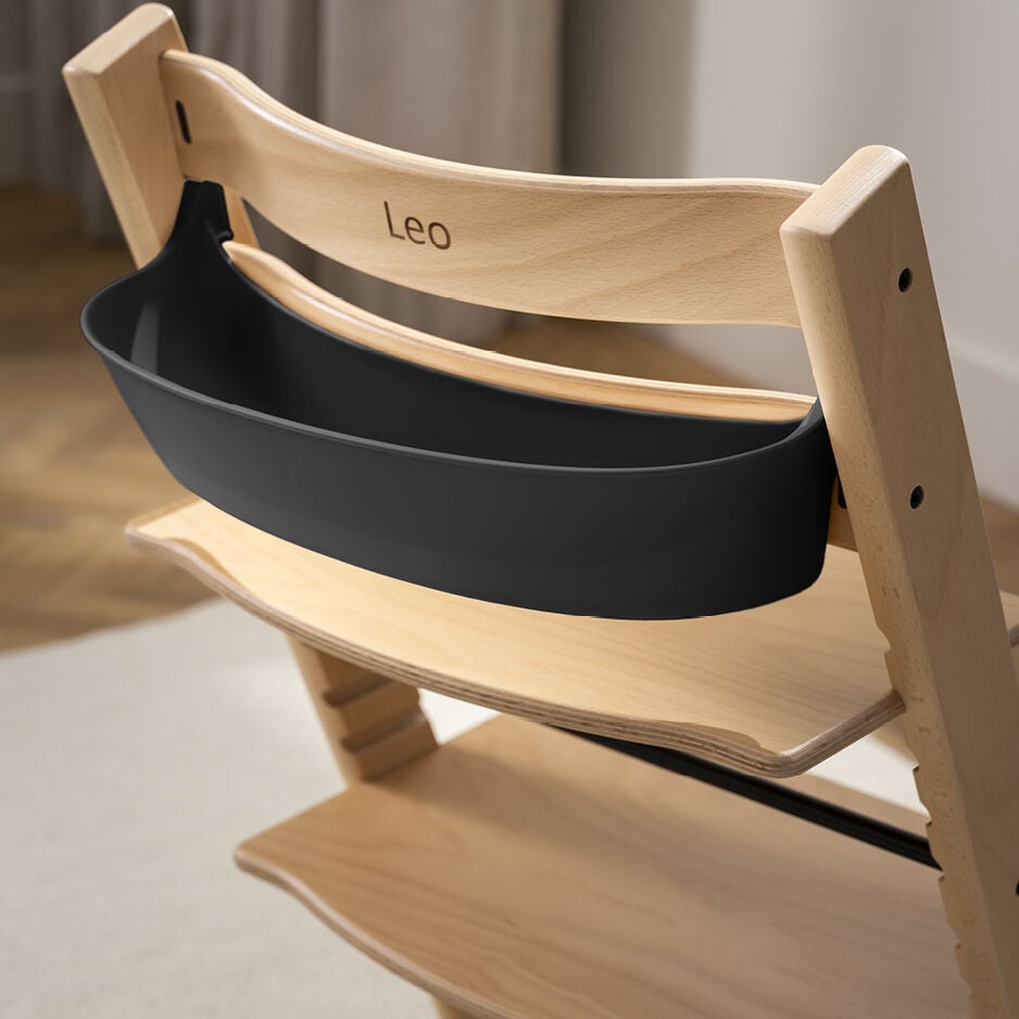 Stokke Tripp Trapp Storage Opbergbakje Zwart, packshot op witte achtergrond