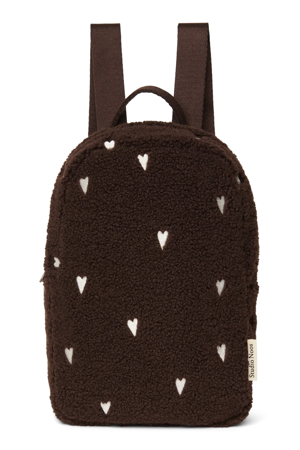 Studio Noos Mini Rugzakje Chocolate Teddy Hearts, bruin teddy kinderrugzakje met hartjes