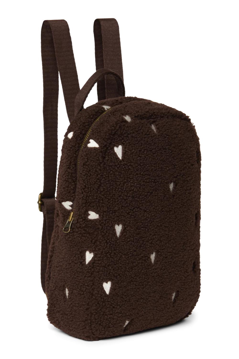 Studio Noos Mini Rugzakje Chocolate Teddy Hearts, bruin teddy kinderrugzakje met hartjes