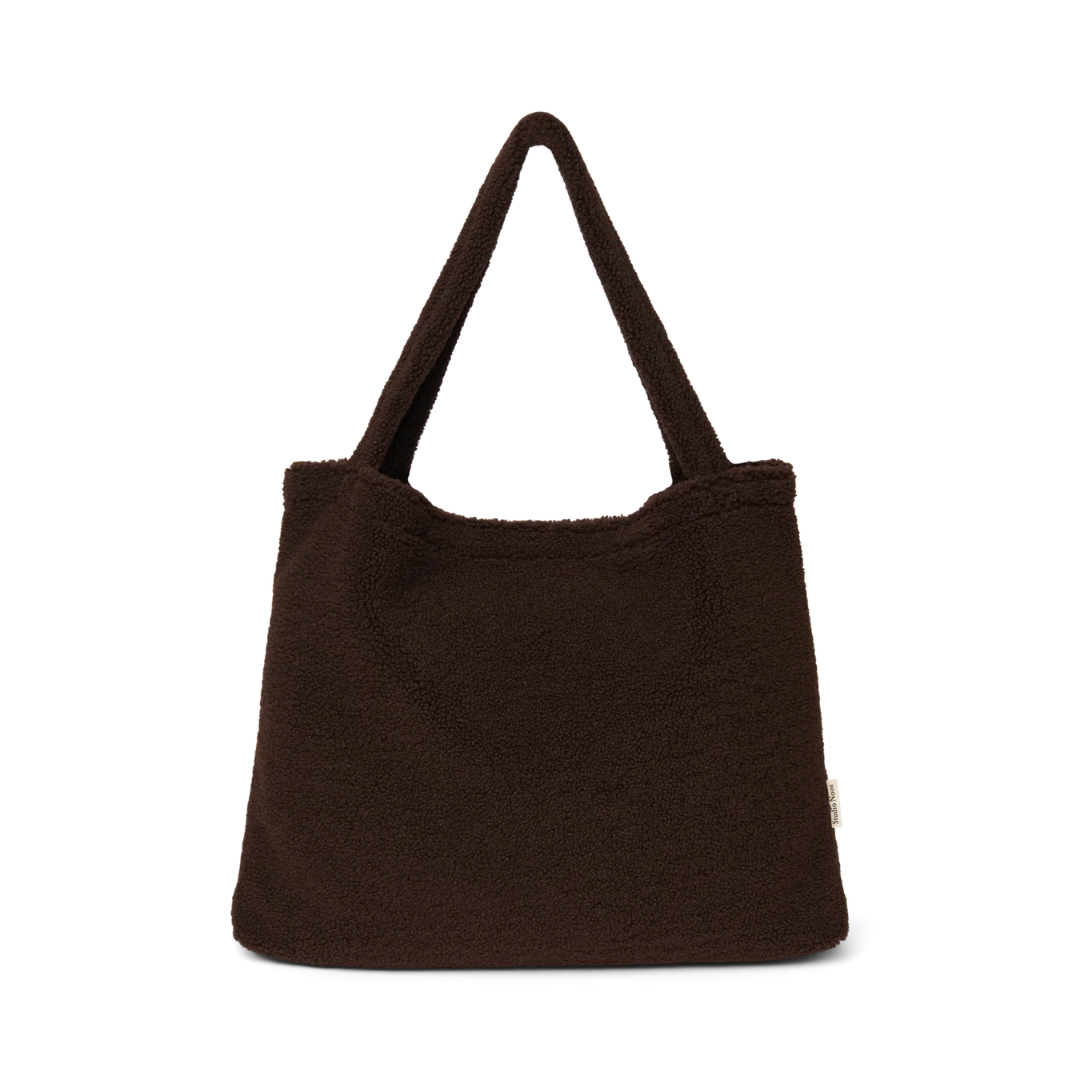 Studio Noos Mom Bag Chocolate Teddy, bruine teddy shopper vooraanzicht