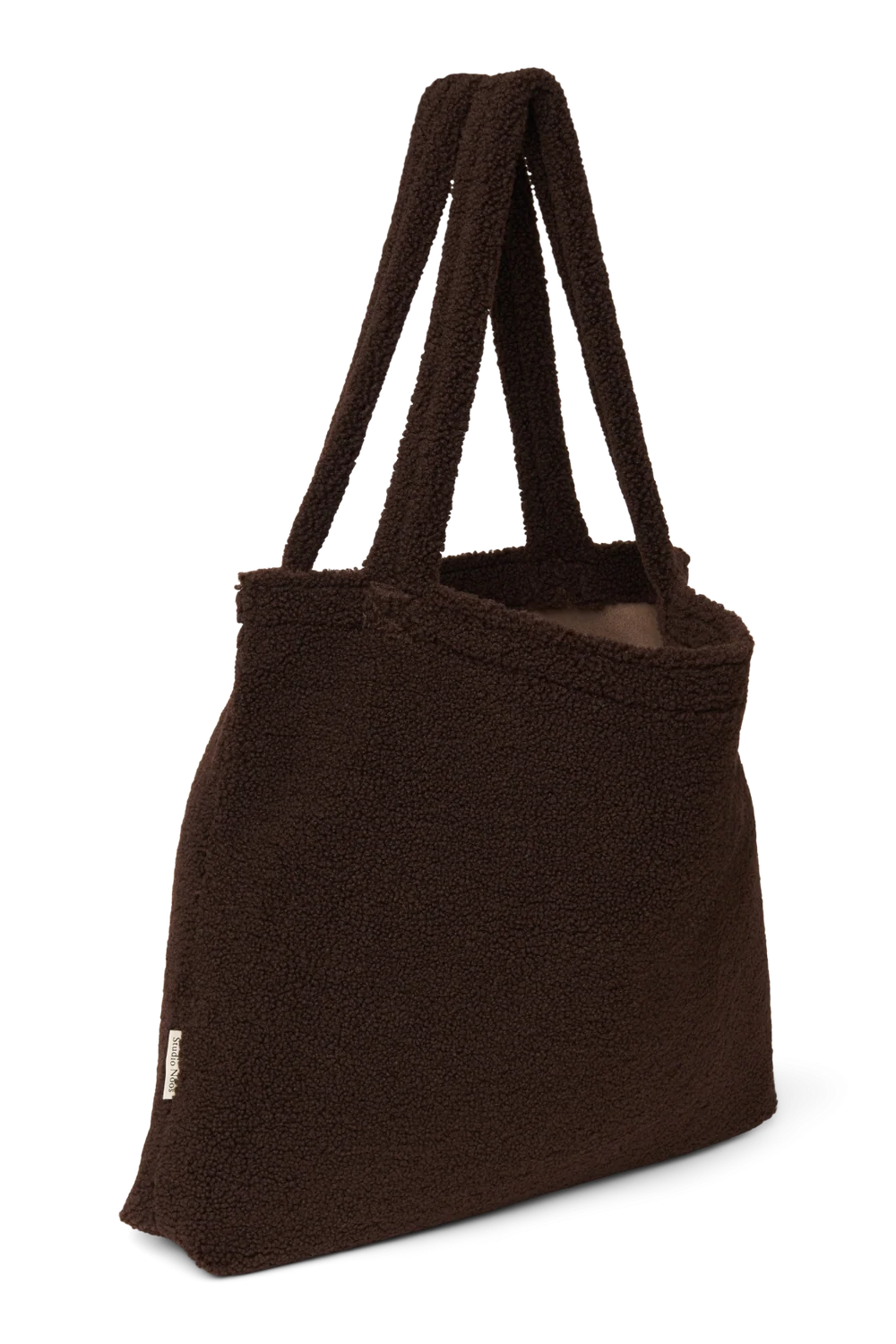 Studio Noos Mom Bag Chocolate Teddy, bruine teddy shopper vooraanzicht