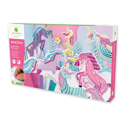 Sycomore Stick & Fun XXL Mozaïek Eenhoorns in de verpakking