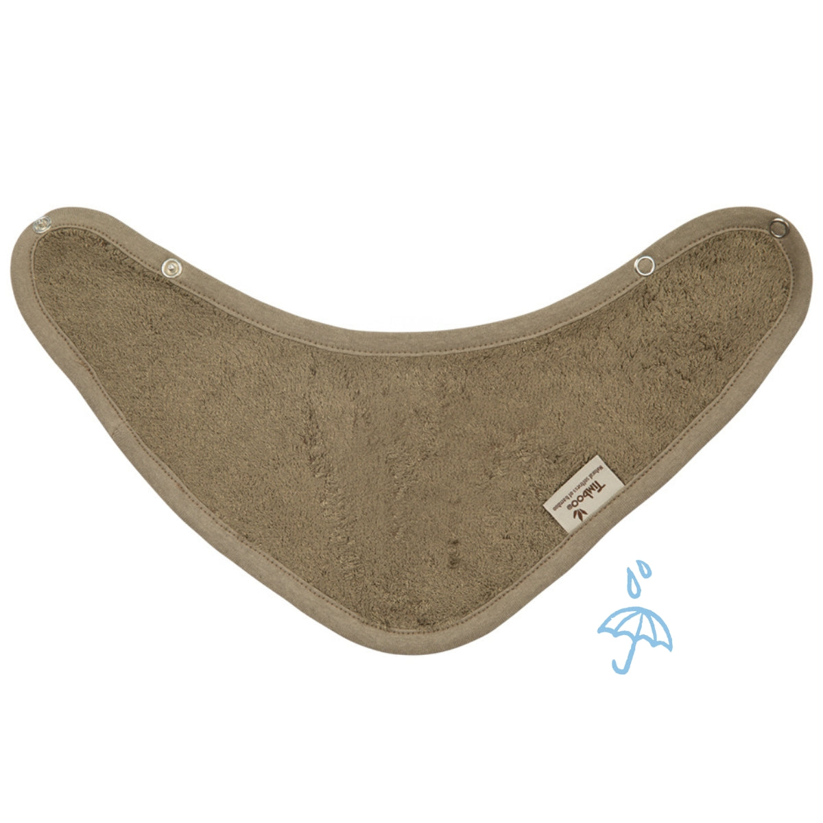 Timboo waterproof bandana slab Jungle Green, kwijlslab van bamboebadstof met drukknoopjes