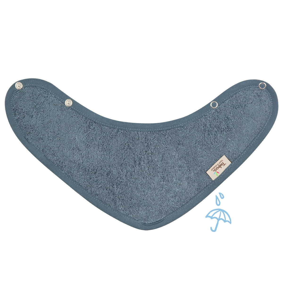 Timboo waterproof bandana slab Marin, kwijlslab van bamboebadstof met drukknoopjes