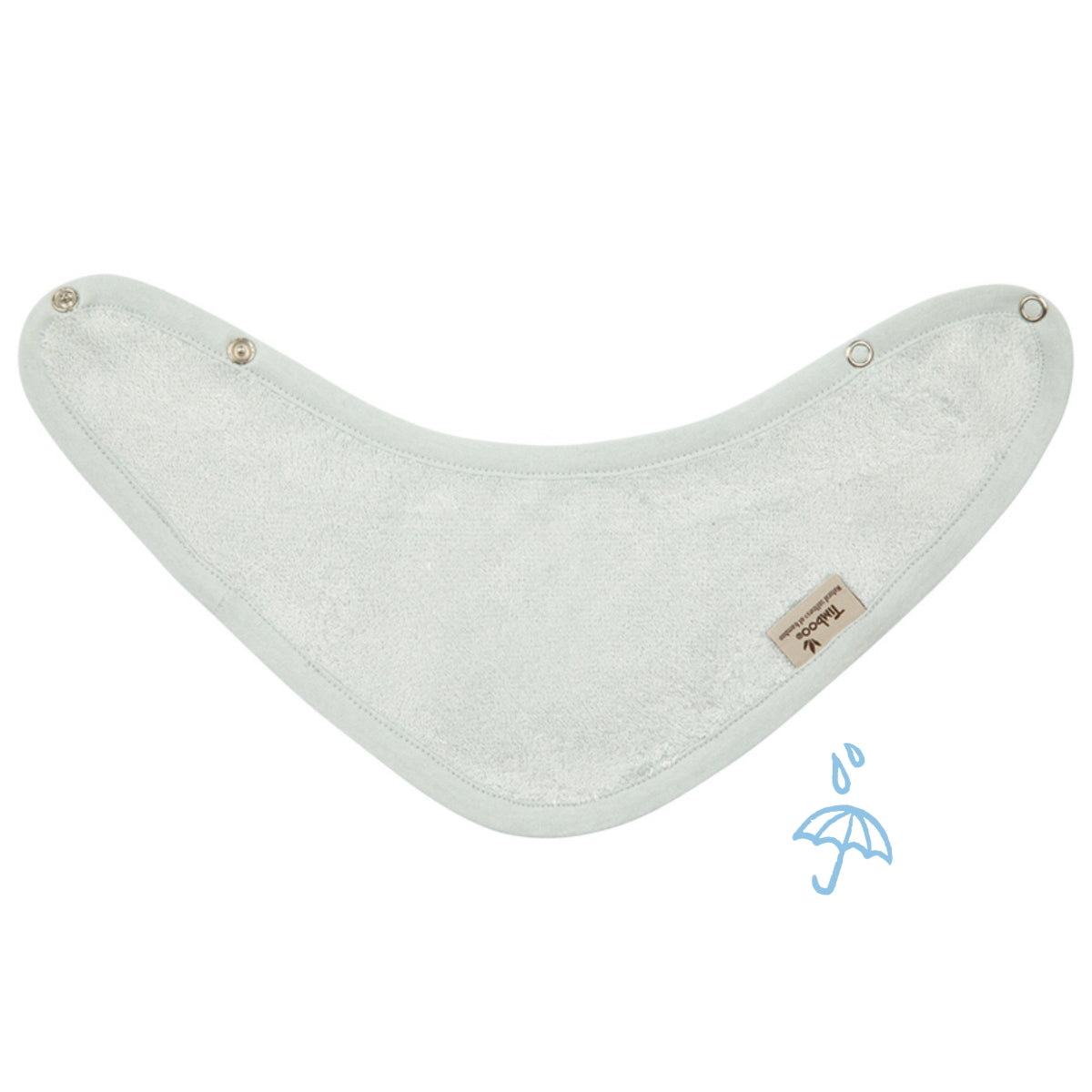 Timboo waterproof bandana slab Riviera Blue, kwijlslab van bamboebadstof met drukknoopjes