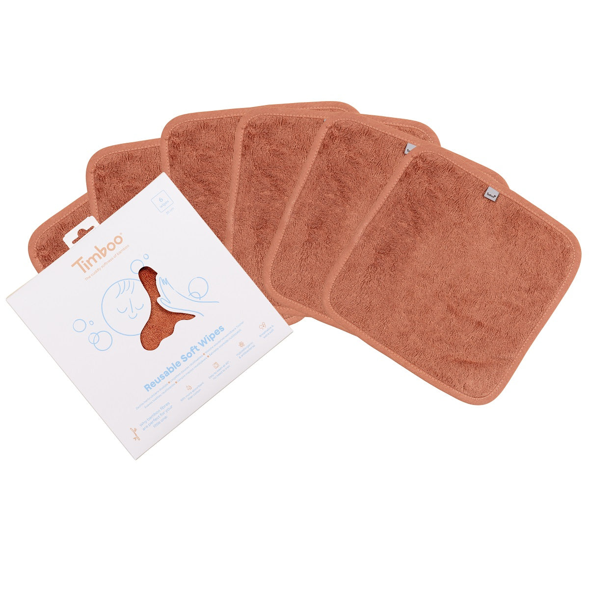 Set Timboo herbruikbare doekjes in Sunrise Orange met verpakking