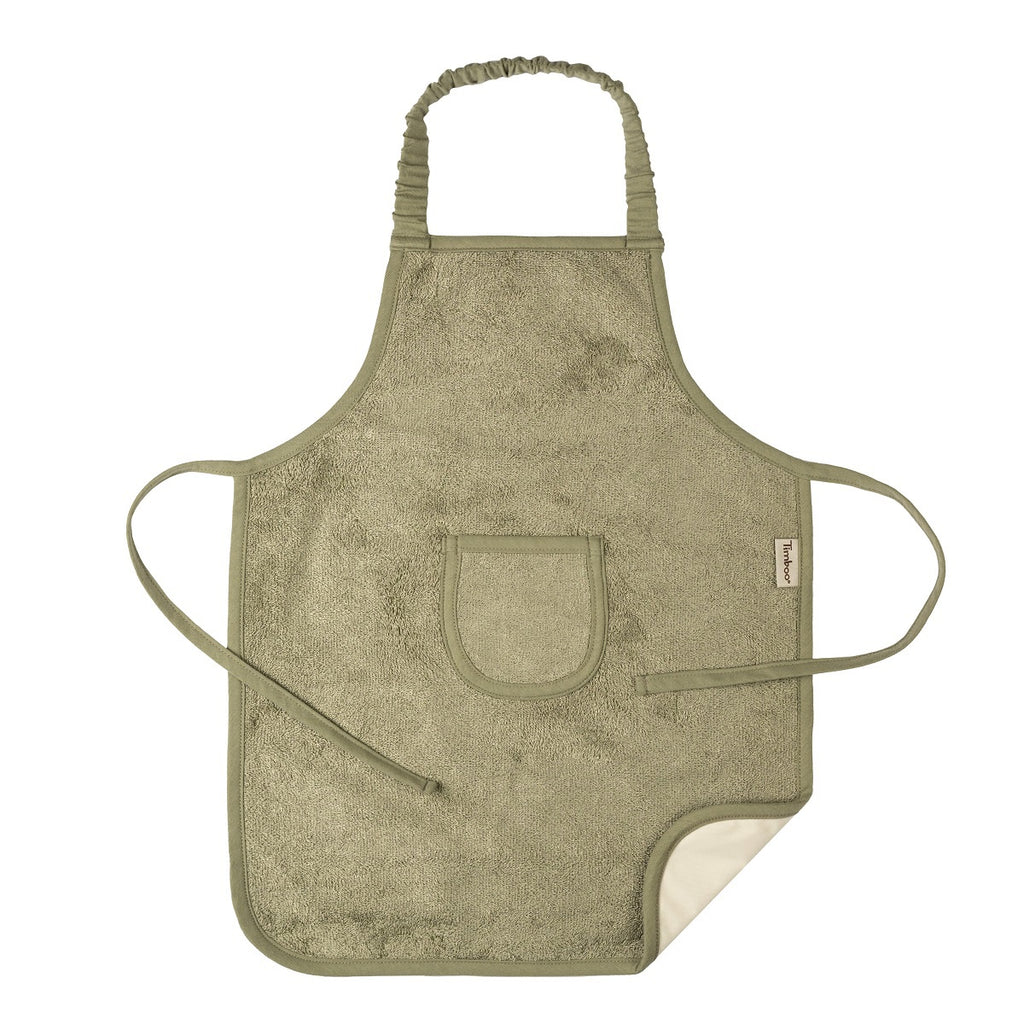 Timboo kinderschort Whisper Green, plat liggend met opbergzakje