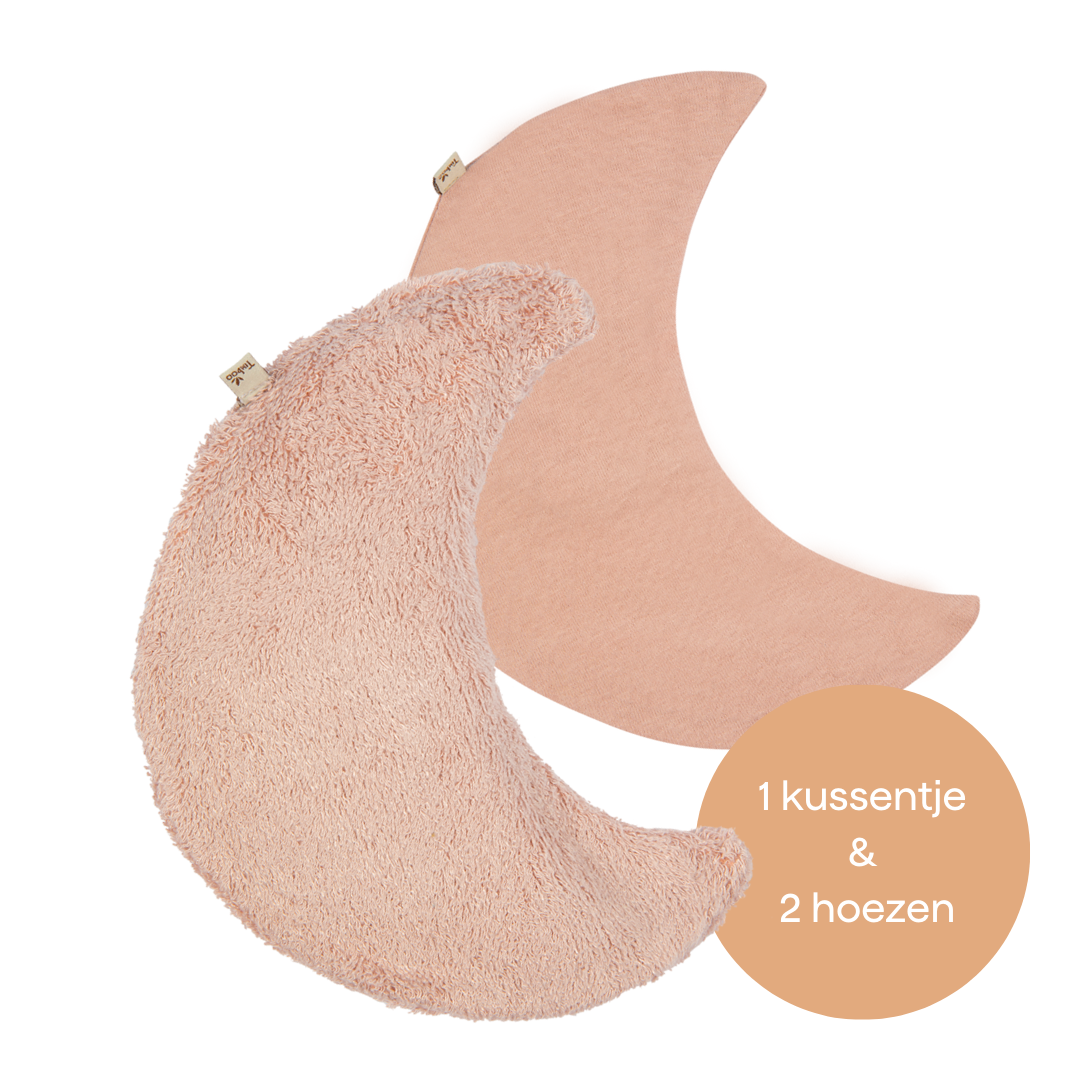 Timboo warmtekussen maan Misty Rose, plat liggend