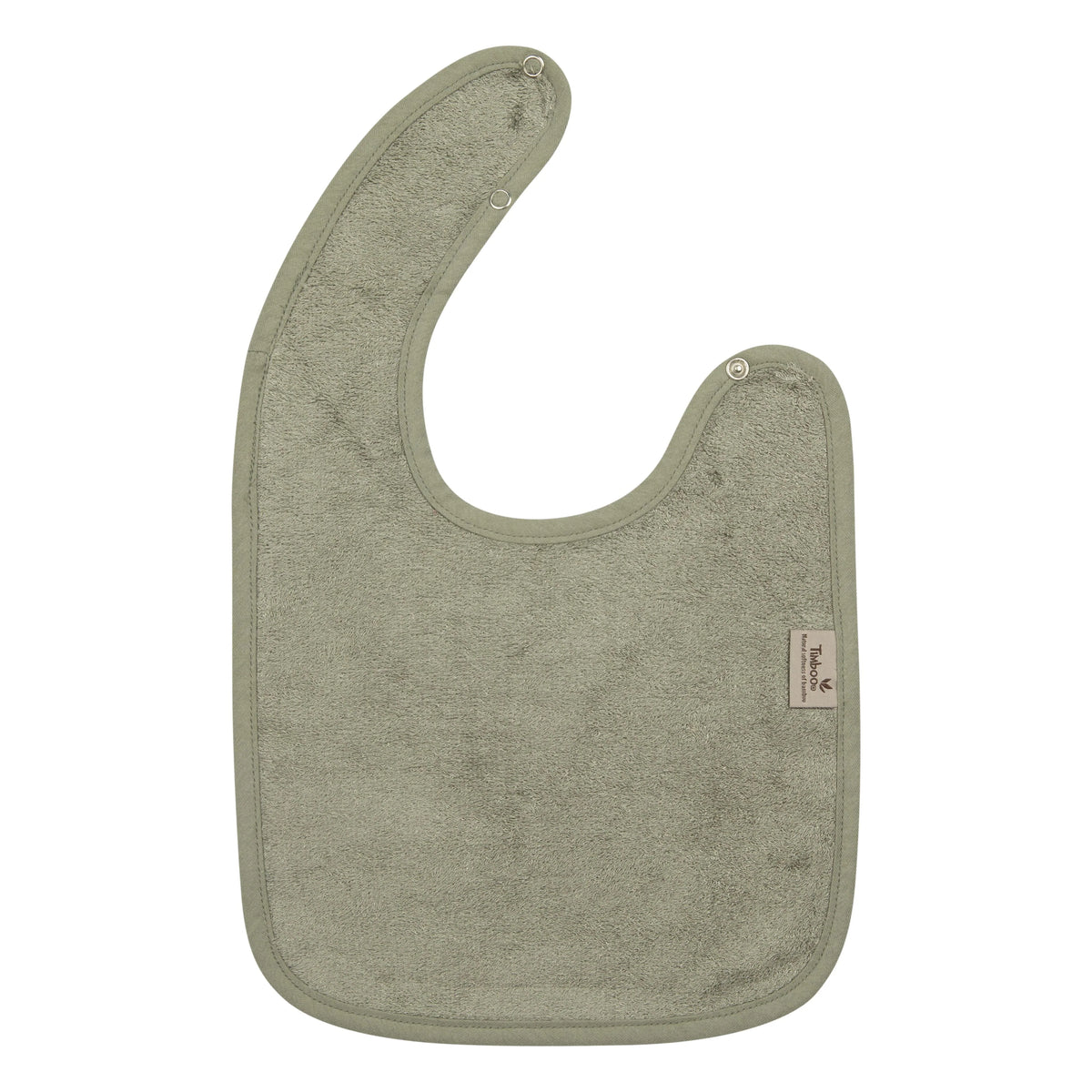 Timboo waterproof slab Whisper Green, vooraanzicht met drukknopen