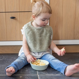 Timboo waterproof slab Whisper Green, vooraanzicht met drukknopen