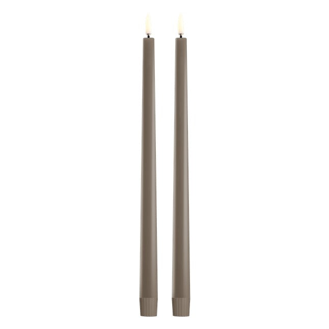 Uyuni LED dinerkaarsen Classic Taper Sandstone, set van twee op witte achtergrond