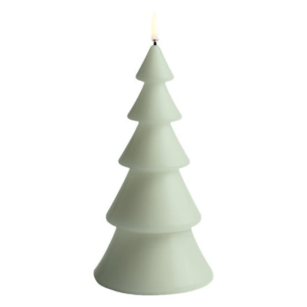 Uyuni LED kaars kerstboom slank model Sage Green op witte achtergrond