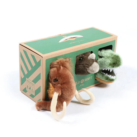 Wild & Soft Box 3 Kleine Kopjes Prehistorie, mammoet en T-Rex in de groene geschenkdoos