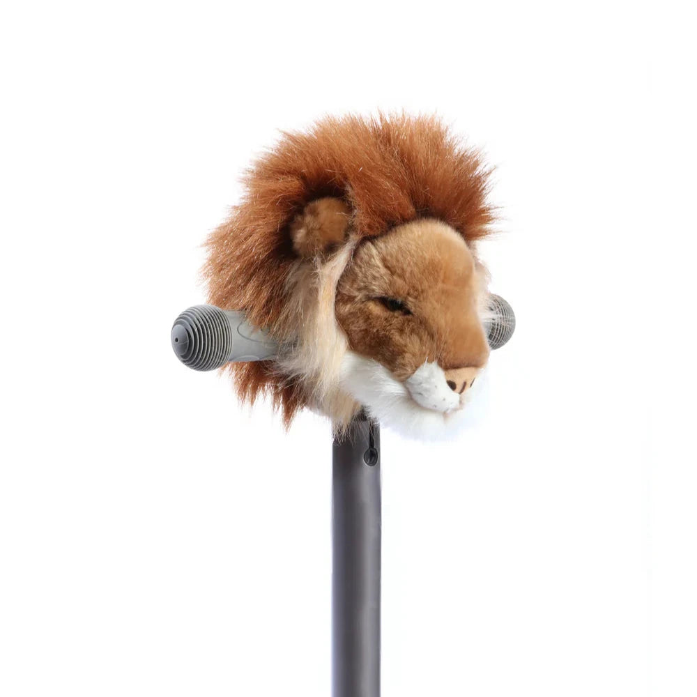 Wild & Soft Scooter Hoofd Leeuw, pluche leeuwenhoofdje met manen op het stuur van een step