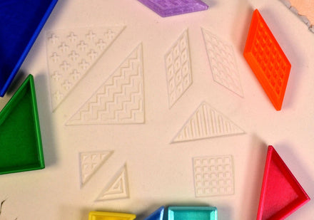 X Creator Play Tangram, stempelen met de puzzelstukken